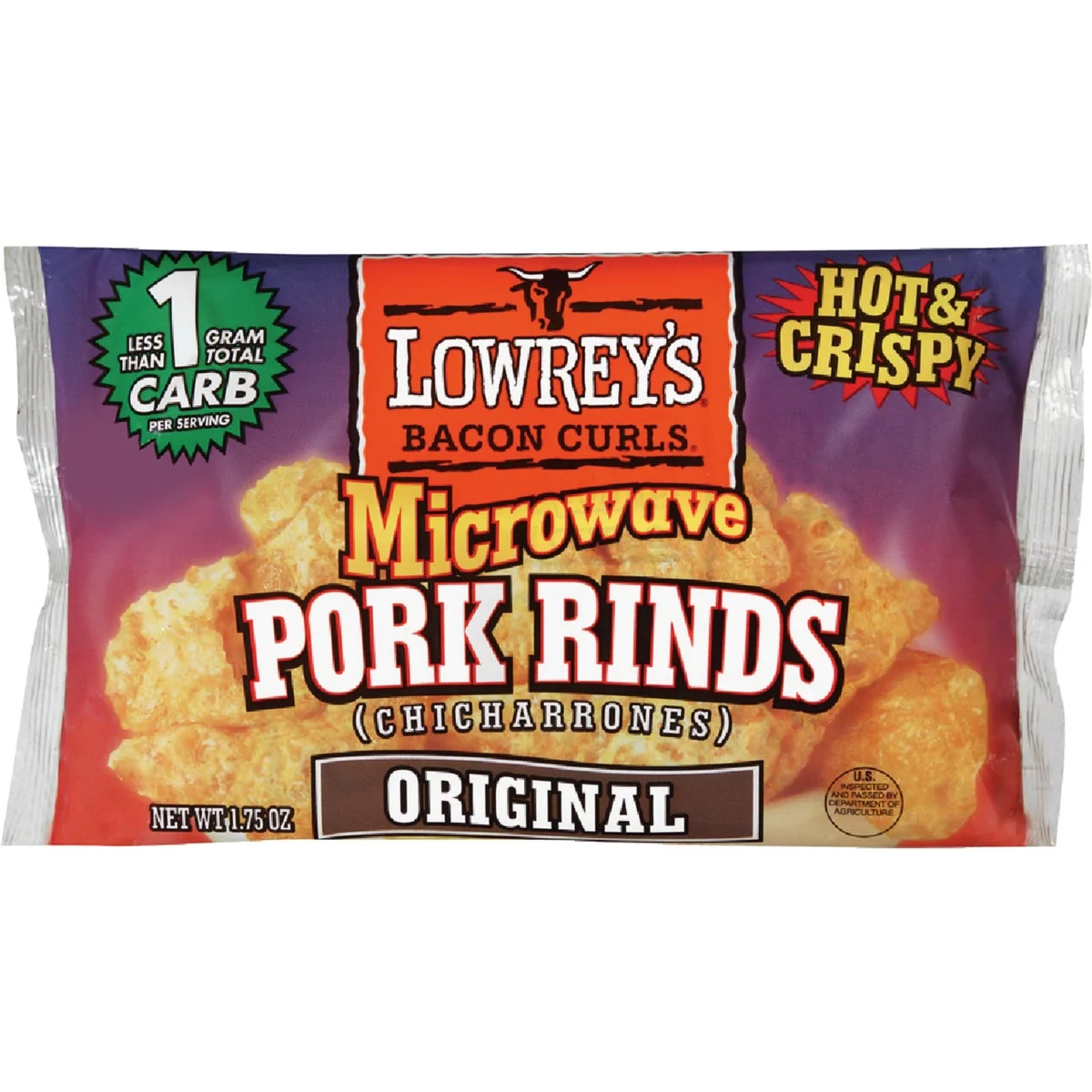 Exceptional Lowrey's Bacon Curls 1.75 Oz. Microwave Pork Rinds Smooth