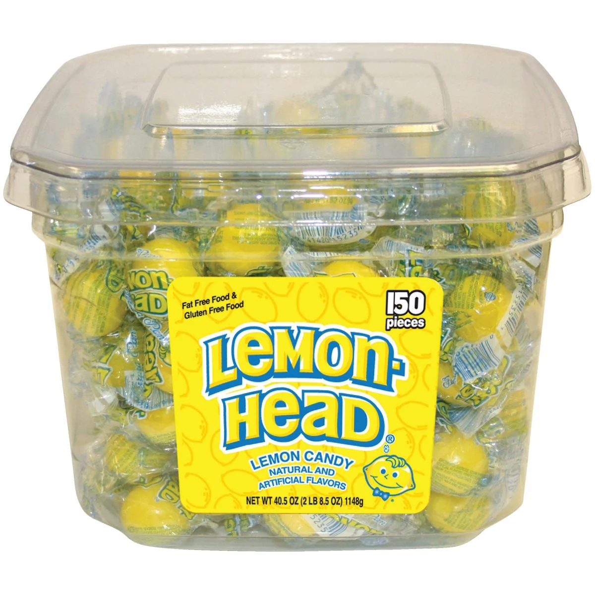 Original Lemon Head 0.3 Oz. Individually Wrapped Lemon Candy Display 150-Count Long-Lasting