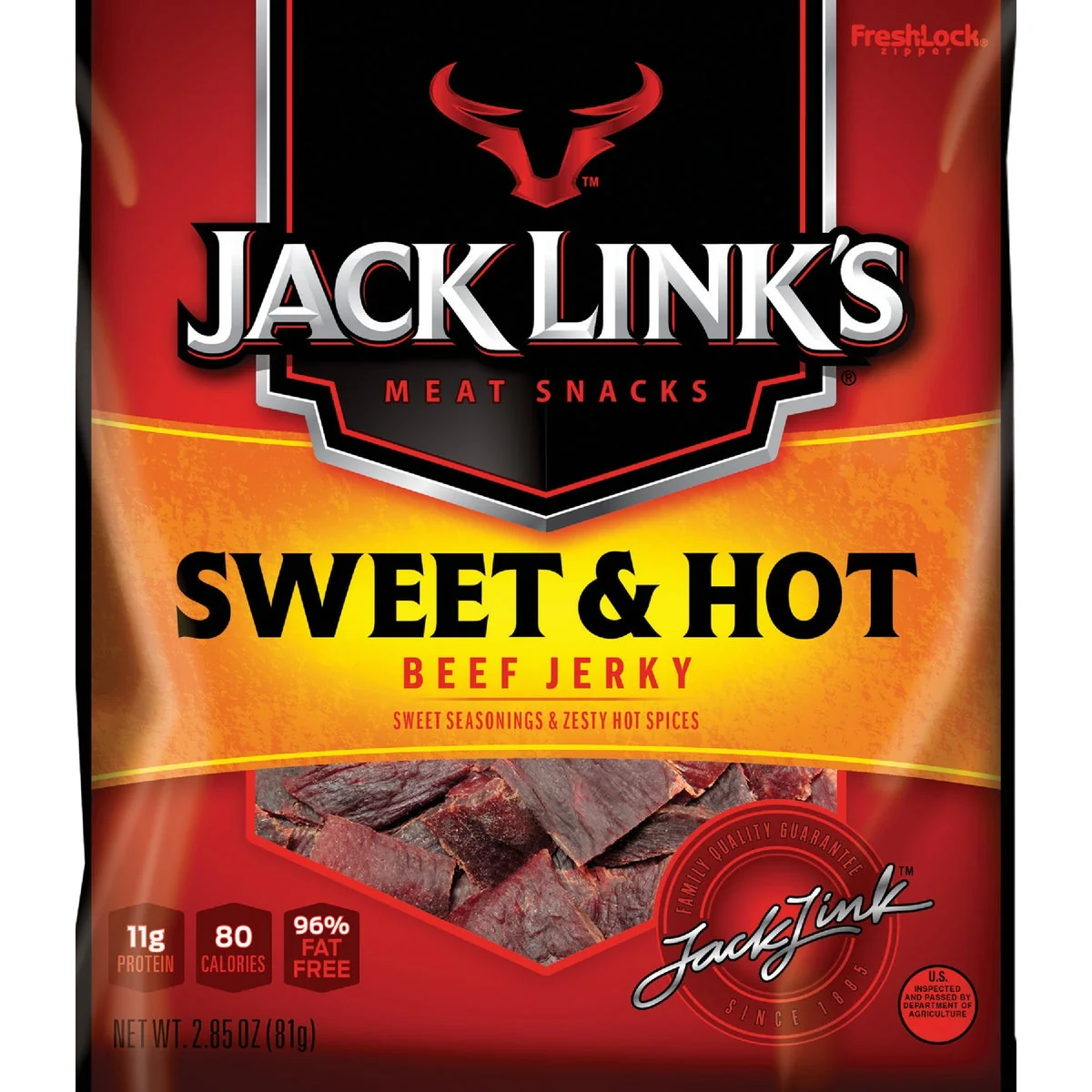 Breathable Jack Link's 2.85 Oz. Sweet Hot Beef Jerky Long-Lasting