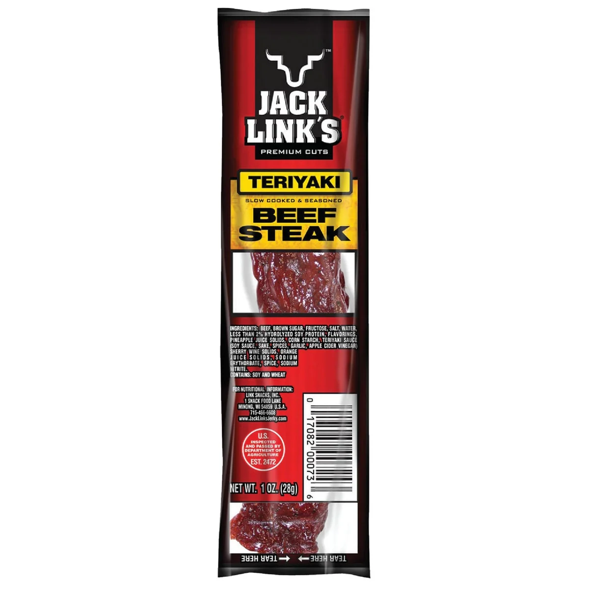 Genuine Jack Link's 1 Oz. Teriyaki Beef Steak Crafted