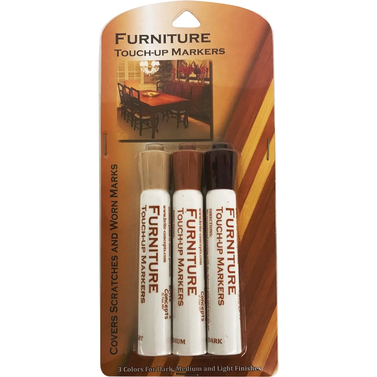 Eco-Friendly Jacent Furniture Touch-Up Pen Markers 3-Pack Classic