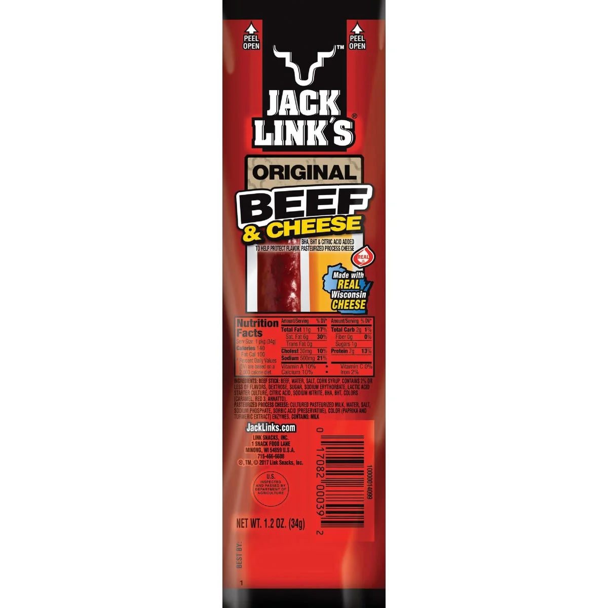 Original Design Jack Link's 1.2 Oz. Meat Cheese Snack Traditional