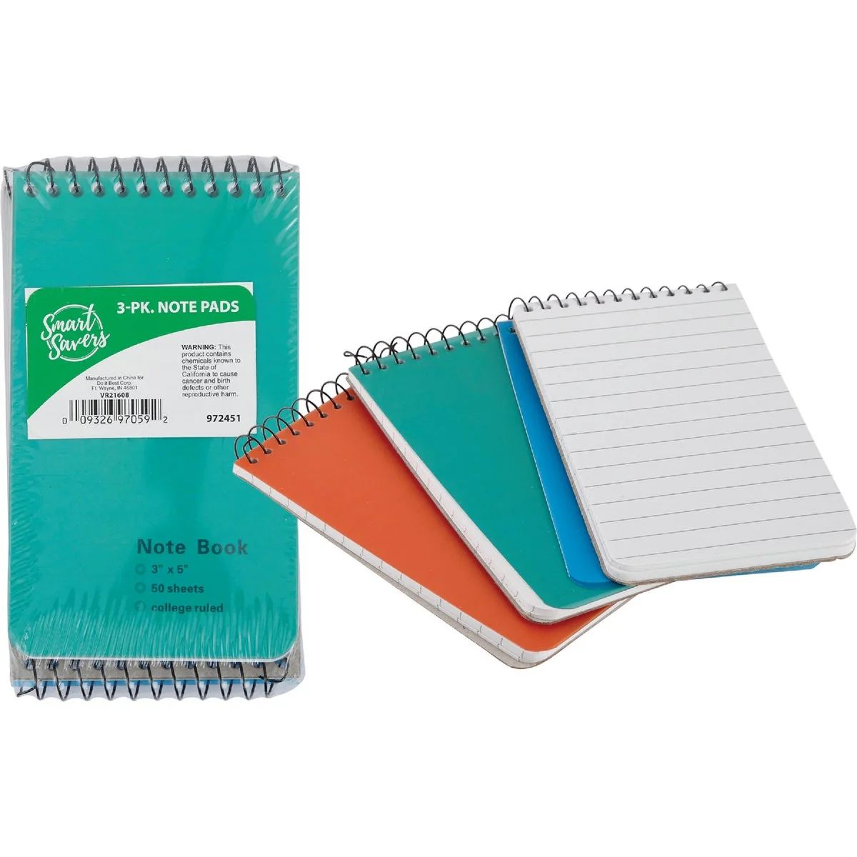 High-End Smart Savers 3 In. x 5 In. White 50-Sheet Top Spiral Bound Note Pad 3-Pack Versatile