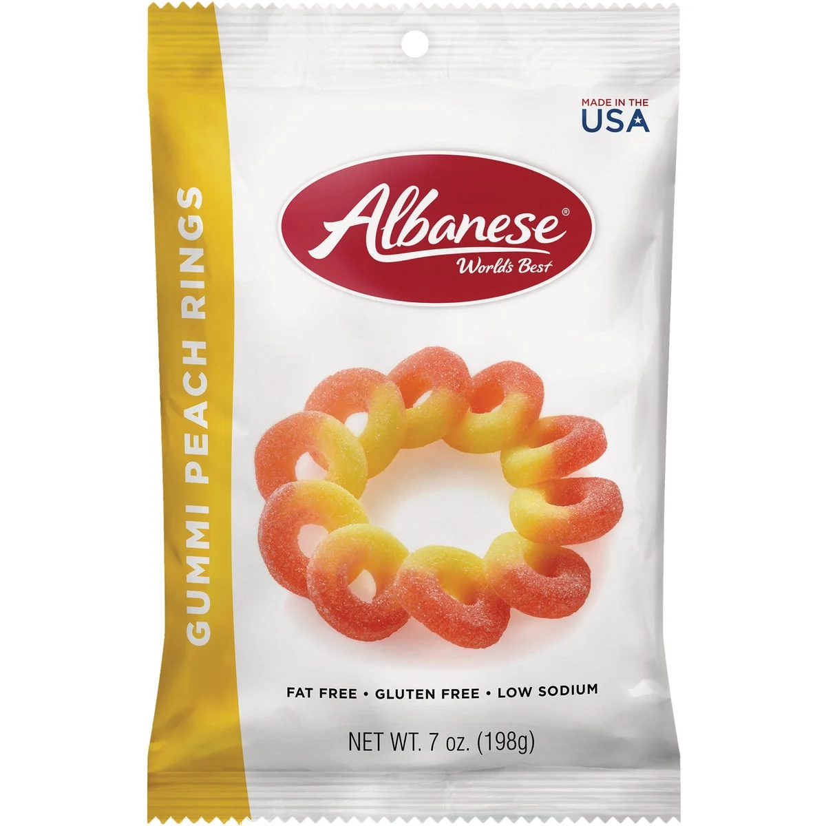 Genuine Albanese 7 Oz. Gummi Peach Rings Reliable
