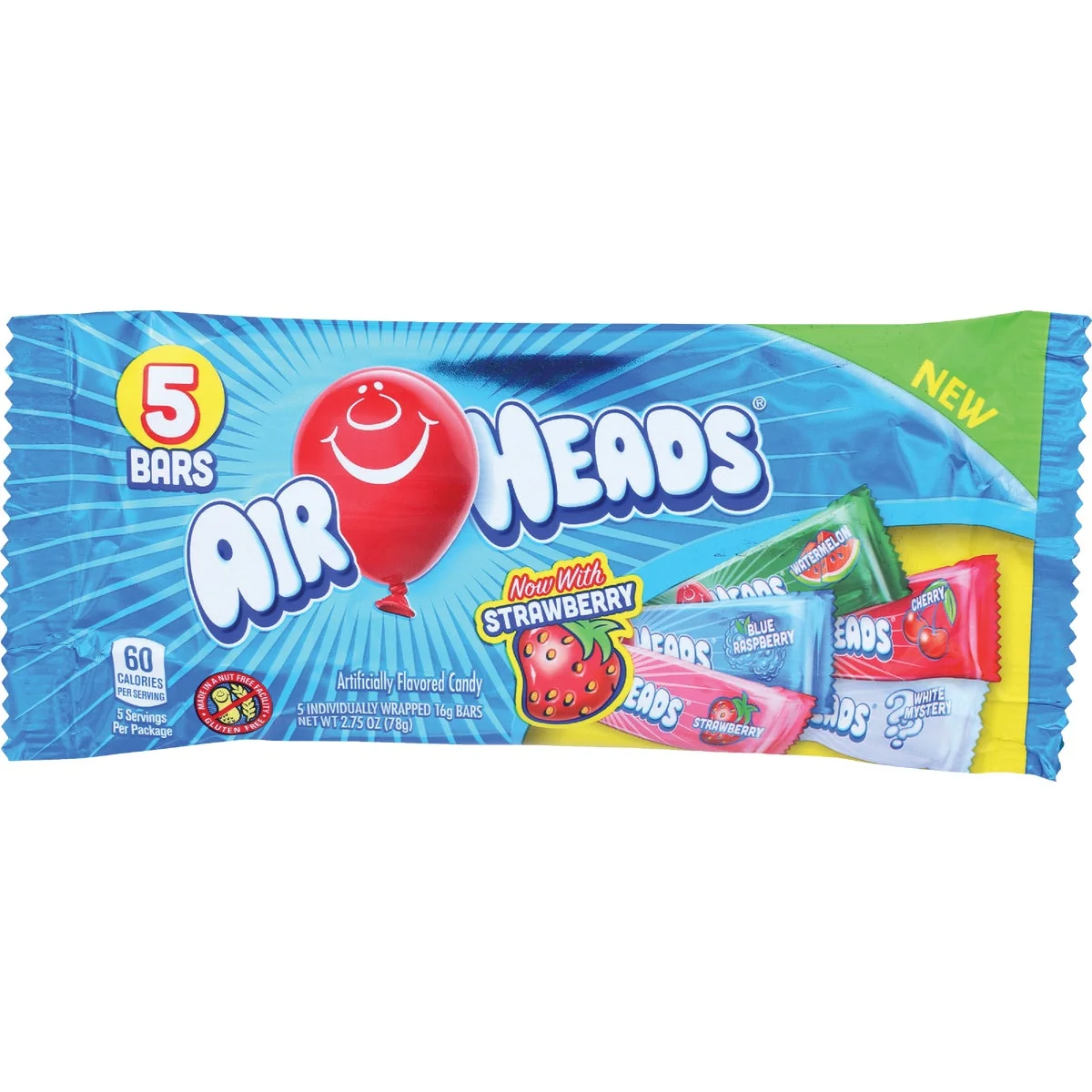 Environmentally Friendly Air Heads Assorted Fruit Flavors 2.75 Oz. Value Pack 5-Count Practical