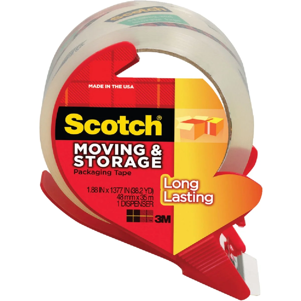 Comfortable 3M Scotch 1.88 In. x 38.2 Yd. Clear Box Sealing Tape Dependable