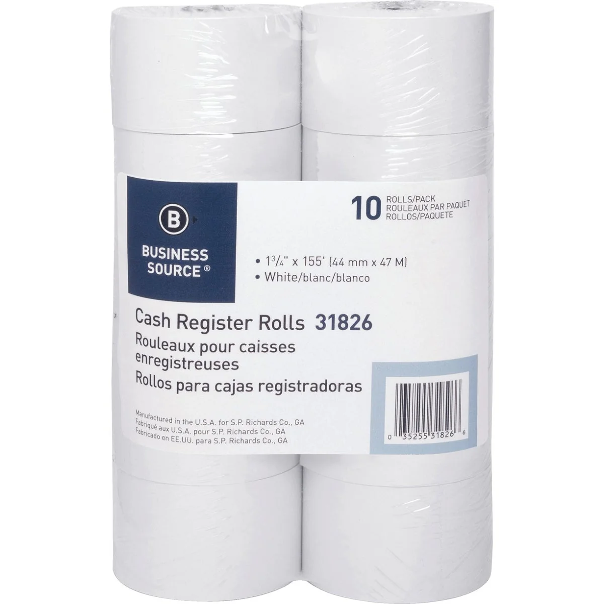 High-End Business Source 1-3 4 In. x 155 Ft. White Roll Paper 10-Pack Smart