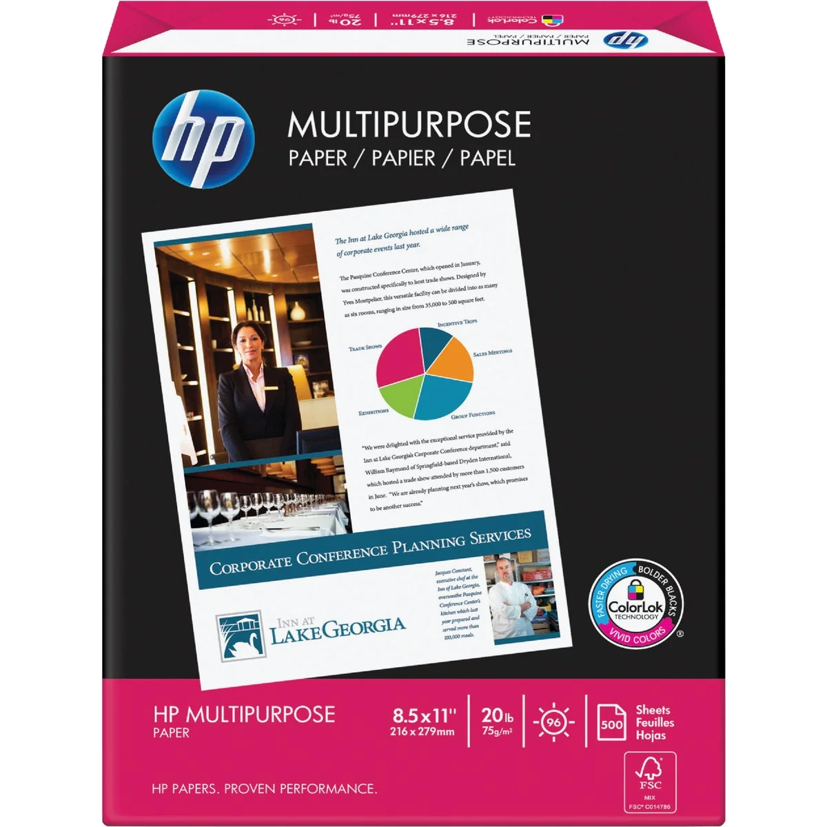 Relaxed HP 8-1 2 In. x 11 In. 20 Lb. White Multipurpose Copier Paper 500 Sheets Exceptional