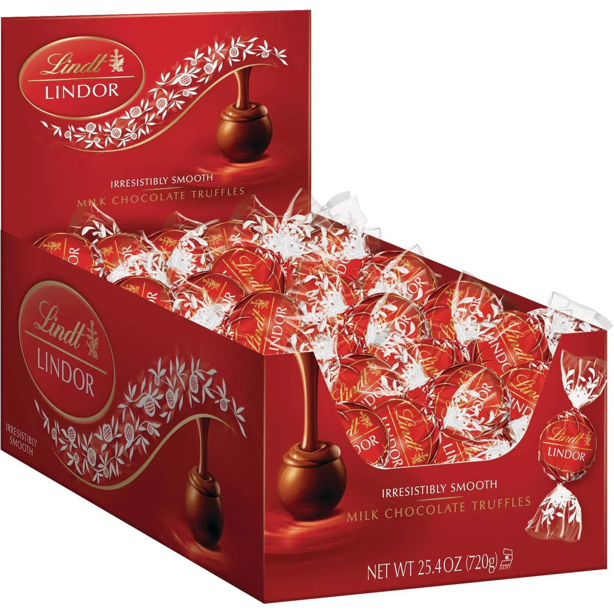 Safe Lindt Lindor Milk Chocolate Truffle Changemaker Display 60-Count Optimized