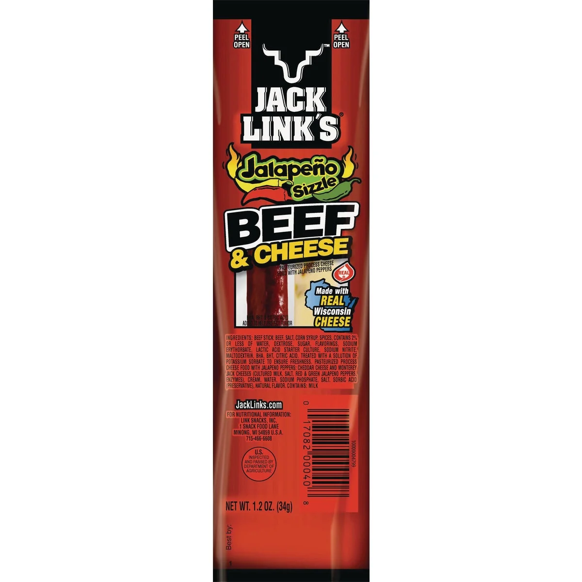 First-Class Jack Links 1.2 Oz. Jalapeno Teriyaki Meat Cheese Snack Certified