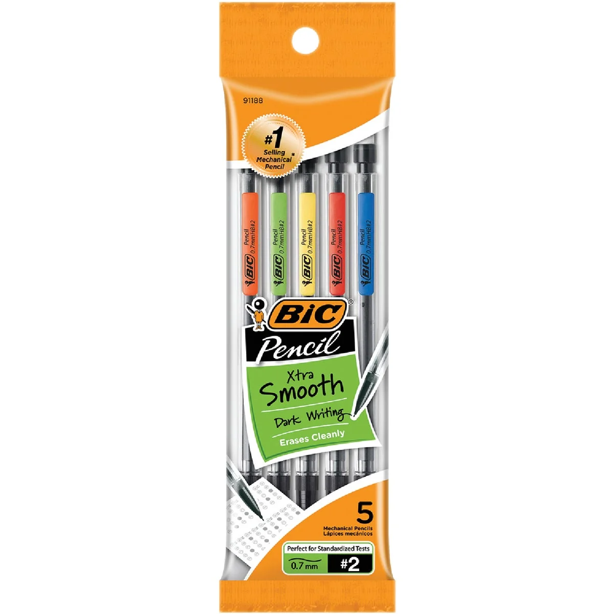 Powerful Bic 0.7 mm Refillable Mechanical Pencil 5-Pack Certified