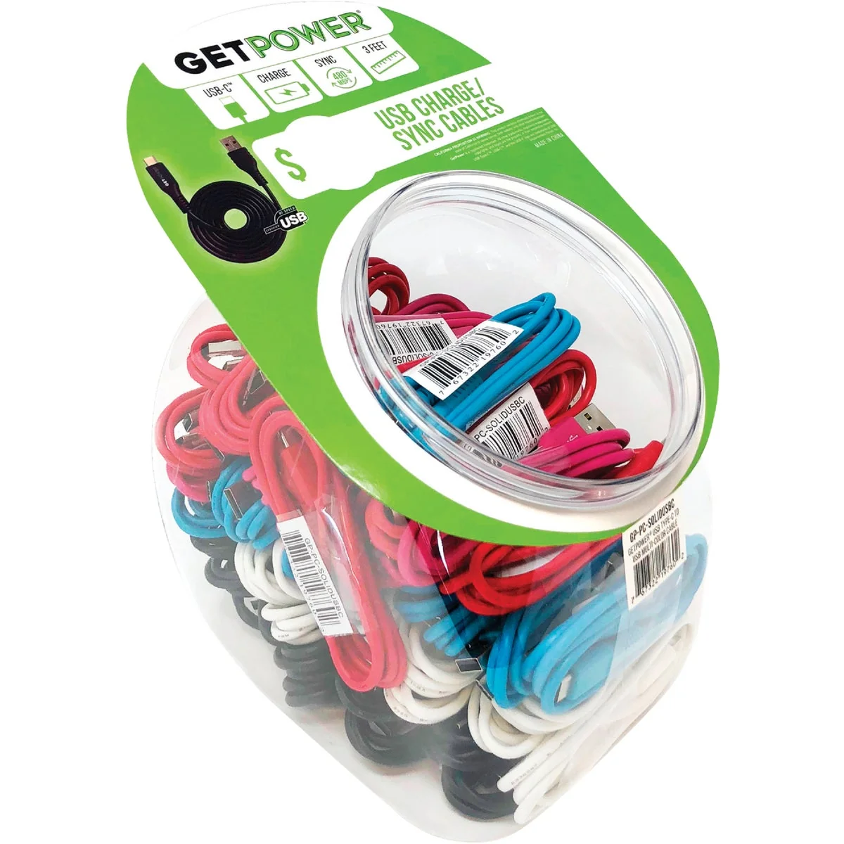 Elegant GetPower 3 Ft. Solid USB-C Charging Sync Cable Effective