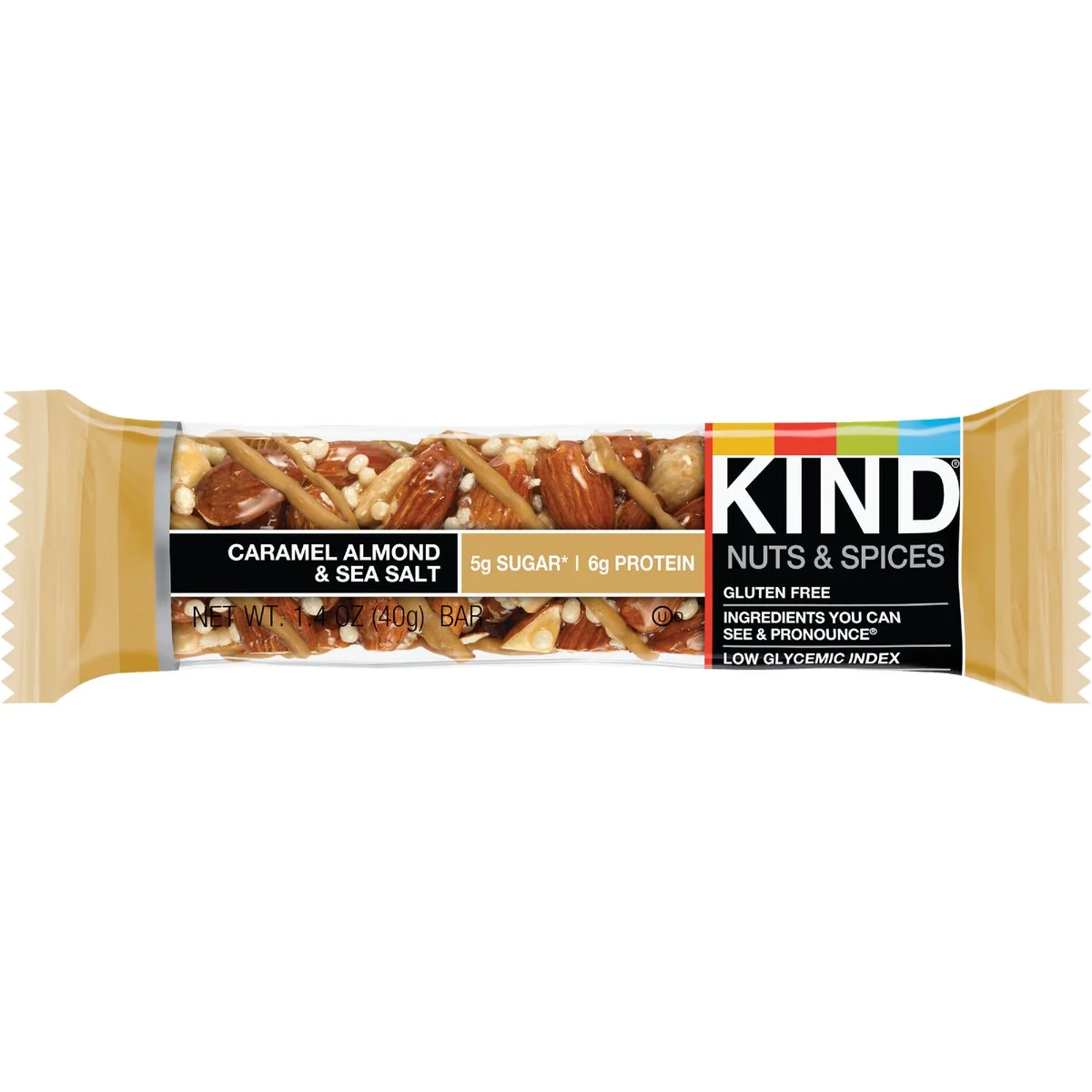 Quality Kind Caramel Almond Sea Salt 1.4 Oz. Nutrition Bar Durable