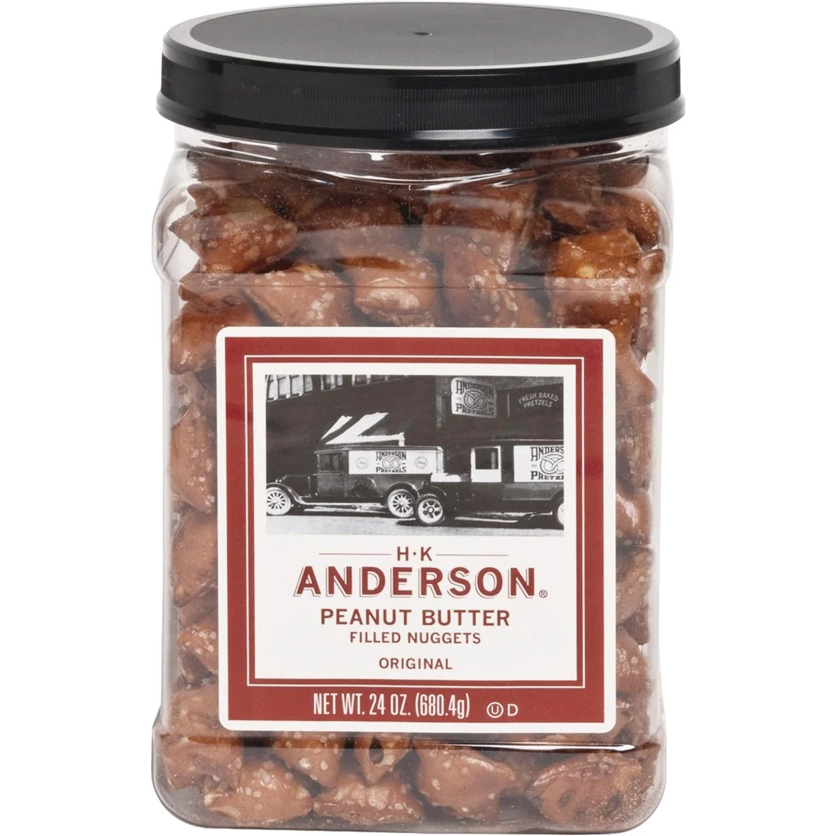 Modern HK Anderson 24 Oz. Peanut Butter Filled Pretzel Nuggets Excellent