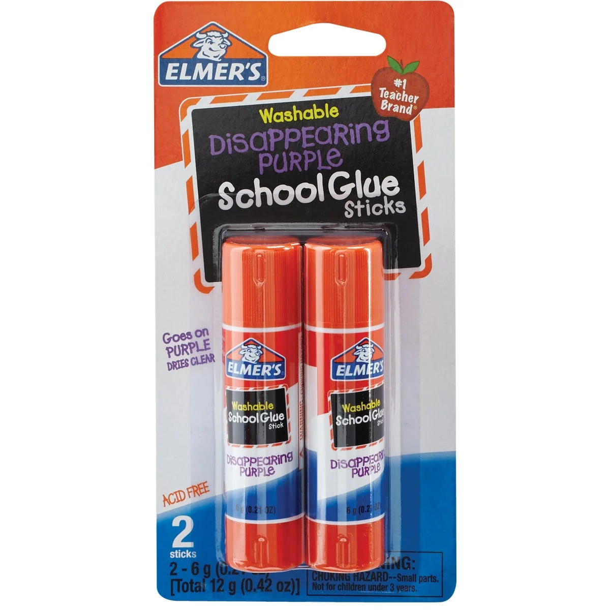 Long-Lasting Elmer's 0.21 Oz. Clear Drying Washable School Glue Stick 2-Pack High-Quality