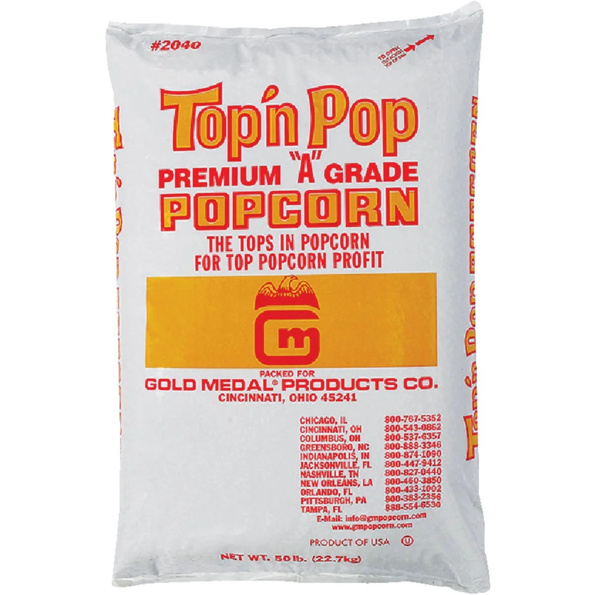 Elegant Gold Medal Top 'N Pop 50 Lb. Bulk Popcorn Contemporary