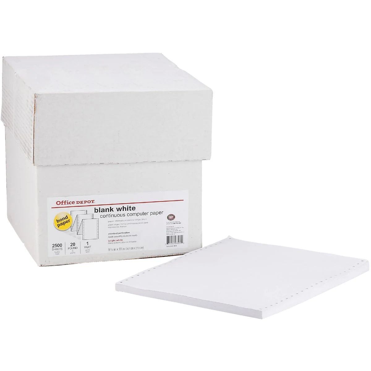 Detailed Staples 8-1 2 In. x 11 In. 20 Lb. White Blank Computer Printer Paper 2500 Sheets World-Class