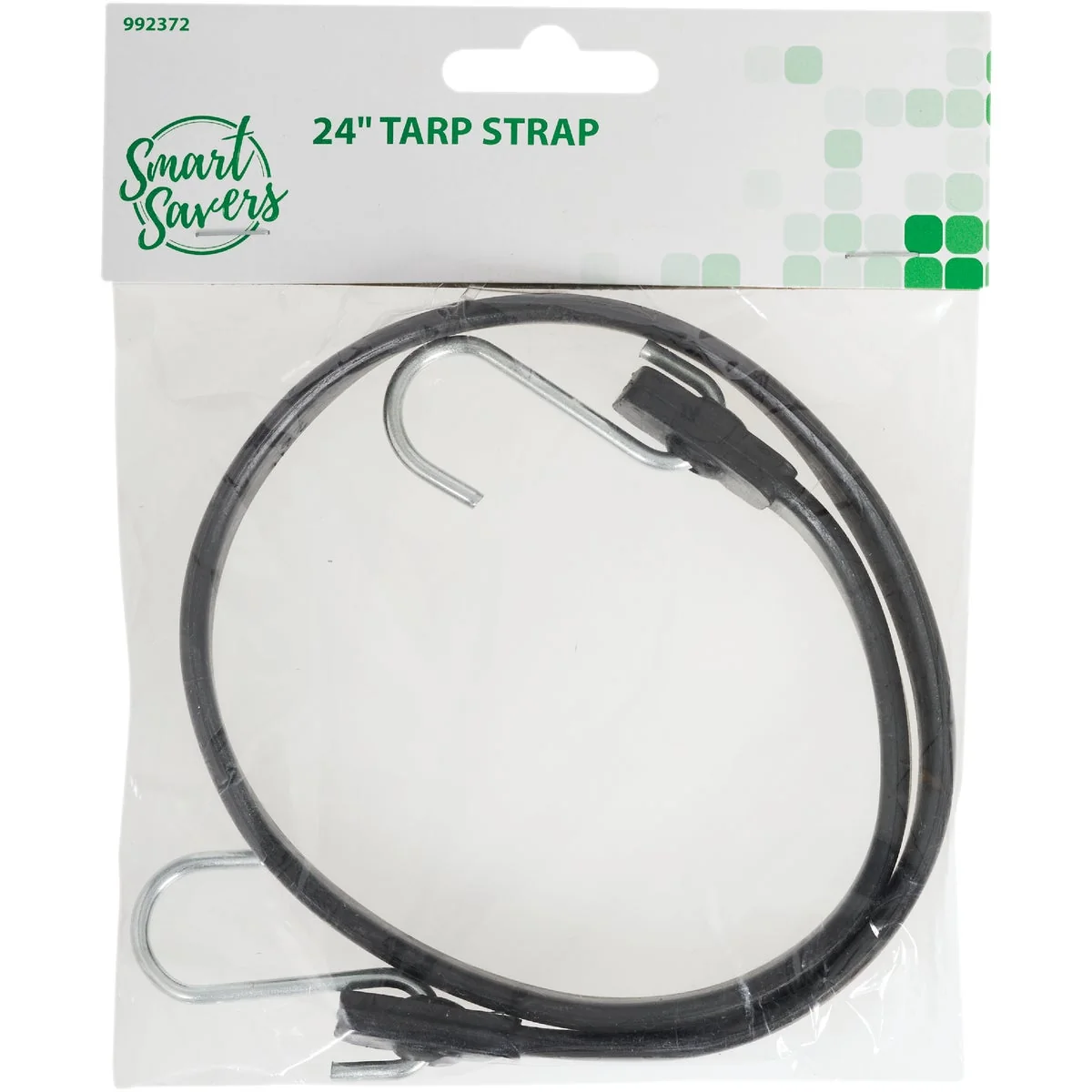 Organic Smart Savers 5 8 In. x 24 In. Hook-to-Hook Rubber Tarp Strap Black Eco-Friendly