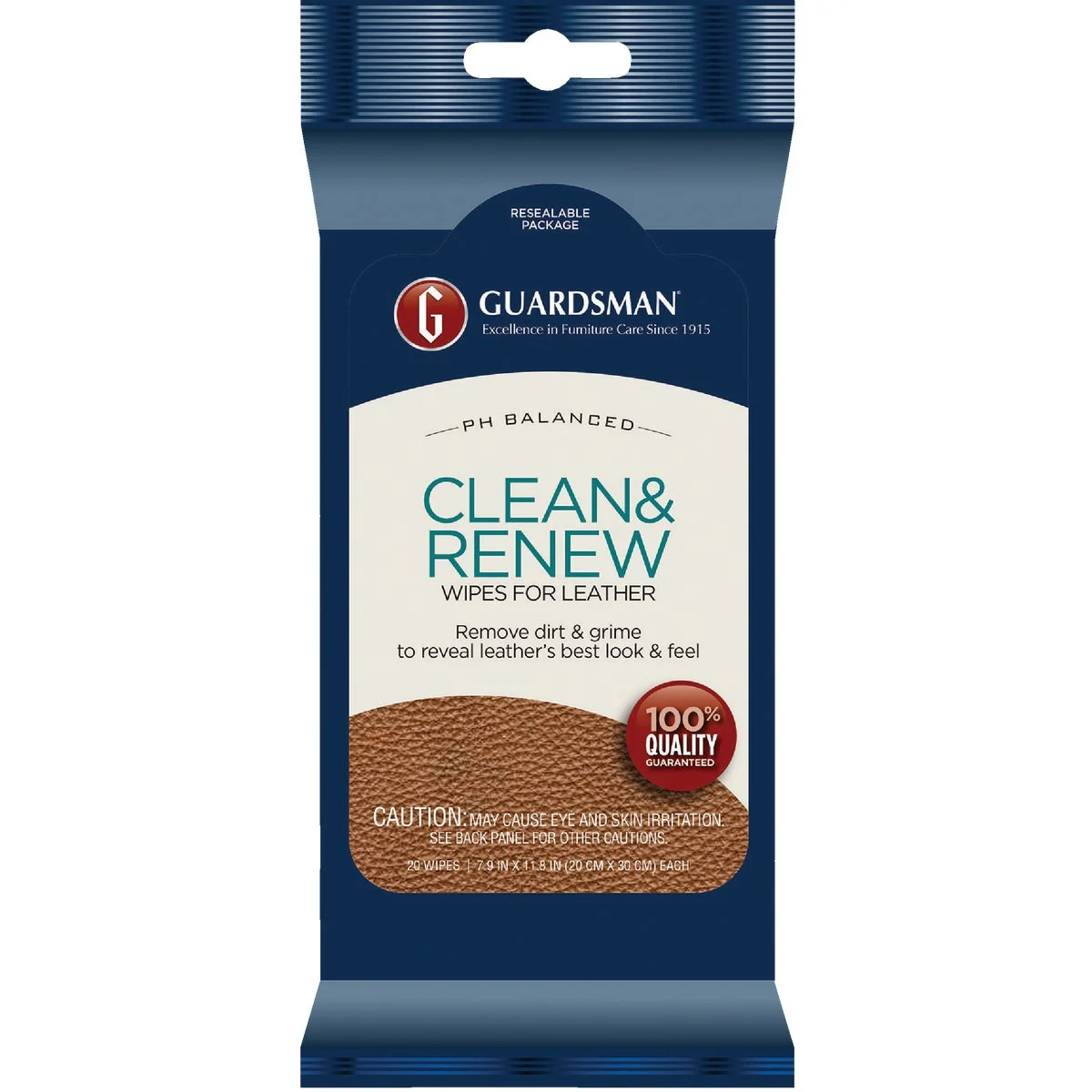 High-End Guardsman Clean Renew Leather Care Wipes 20-Pack User-Friendly