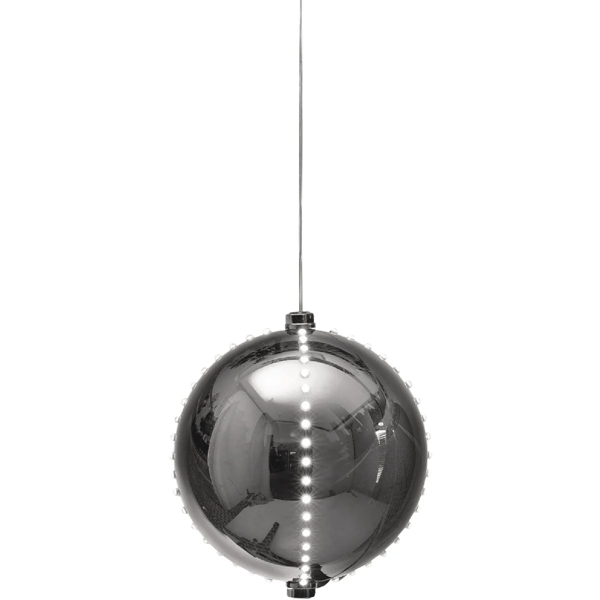 Lightweight Alpine 7 In. Silver Chasing LED Ball Christmas Ornament Trendy