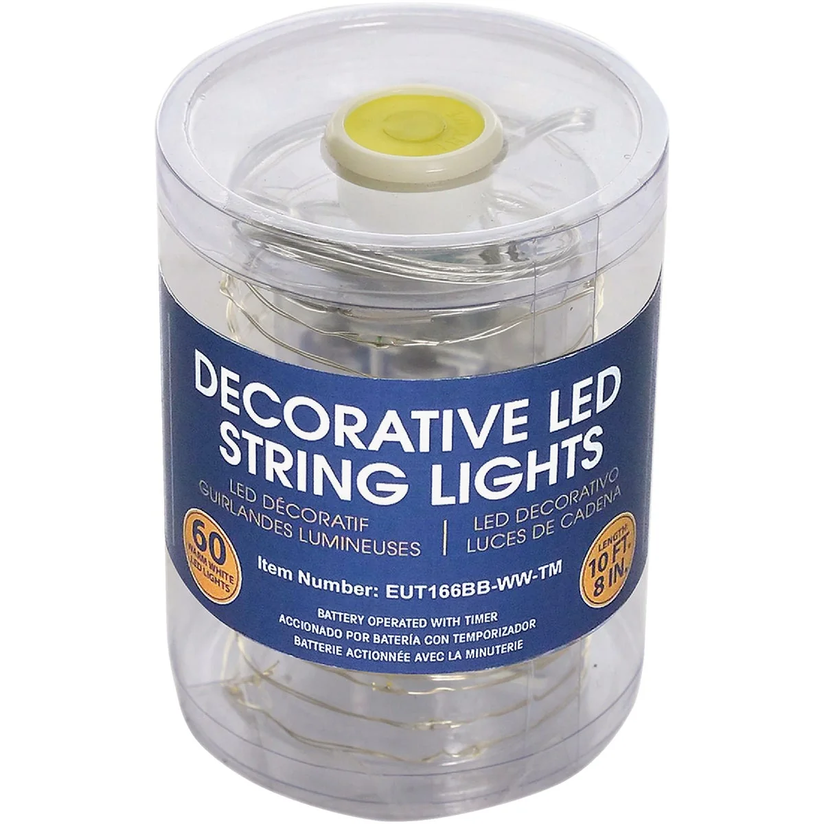 User-Friendly Alpine 10-1 2 Ft. 60-Light Cool White LED Battery Operated Copper String Light Set Comfortable