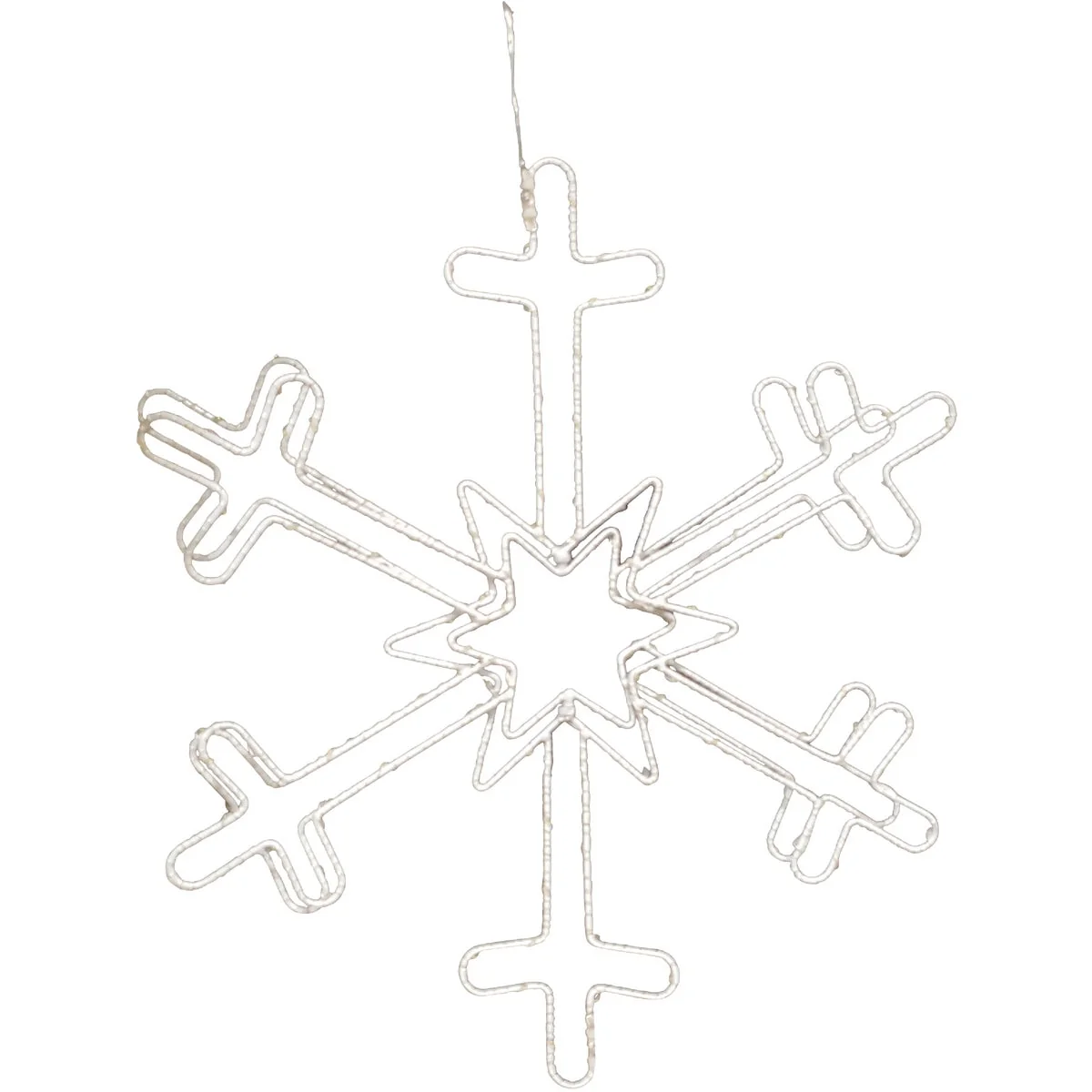 Solid Alpine 18 In. Warm White LED Hanging Snowflake Lighted Decoration Contemporary