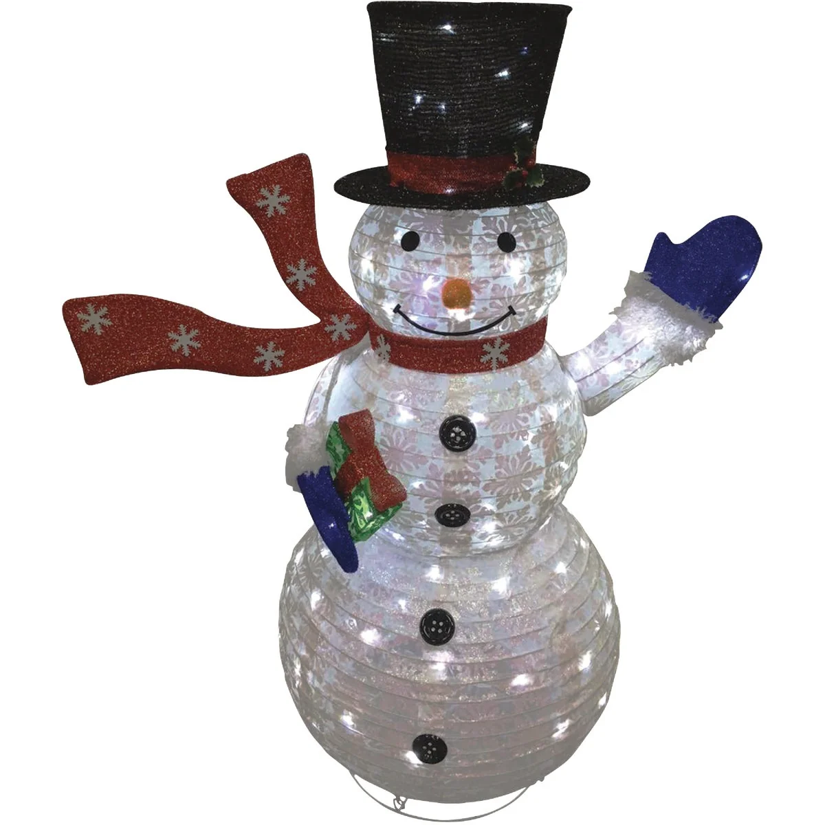 Eco-Friendly Alpine 49 In. Cool White Flashing LED Snowman Lighted Decoration Easy-to-Use
