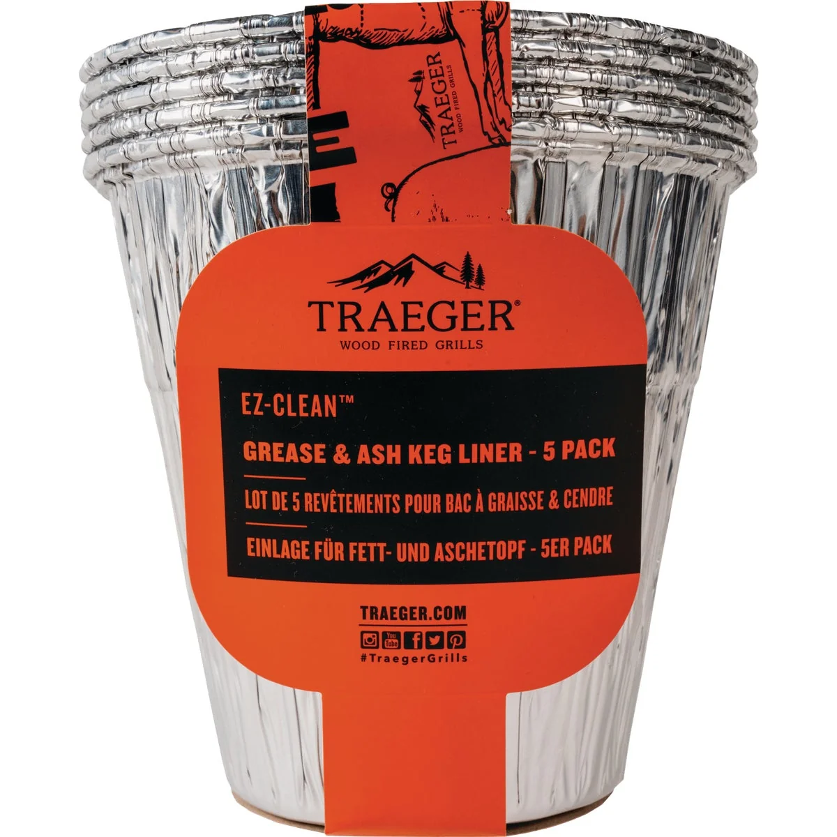 Fashionable Traeger EZ-Clean Aluminum Grease Ash Keg Liner 5-Pack Contemporary
