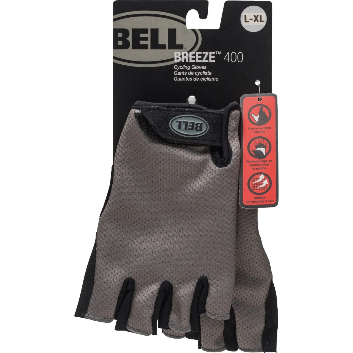 Natural Bell Breeze 400 Black Suede Cycling Gloves L XL World-Class