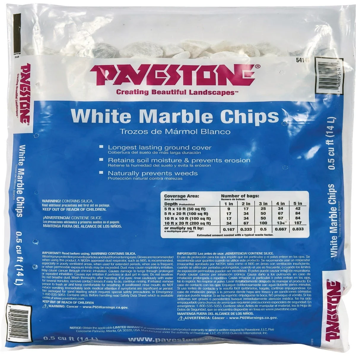 Classic Pavestone 0.5 Cu. Ft. Medium White Marble Chips Long-Lasting