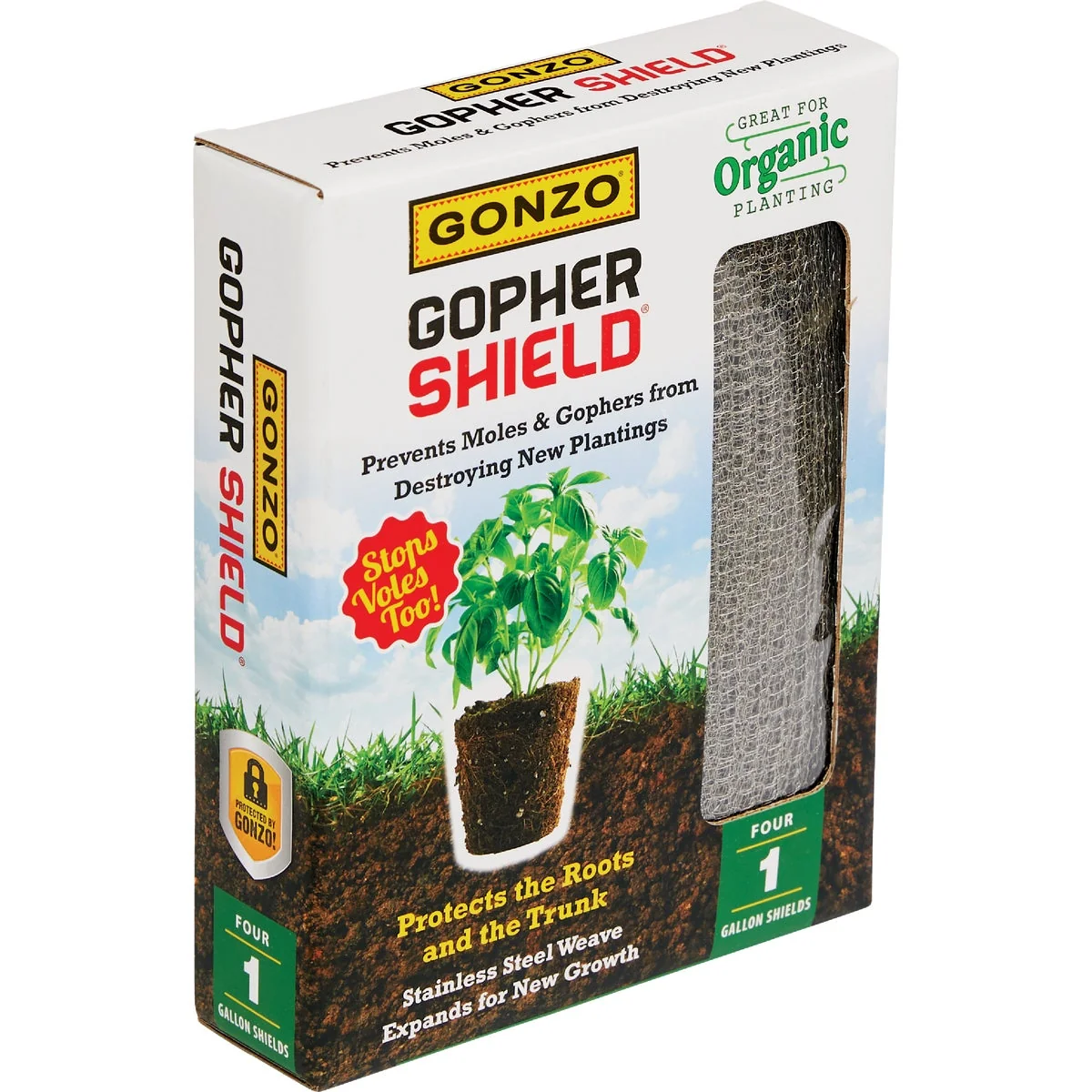 Top-Quality Gonzo Gopher Shield 1 Gal. Stainless Steel Weave Plant Protector 4-Pack Clean