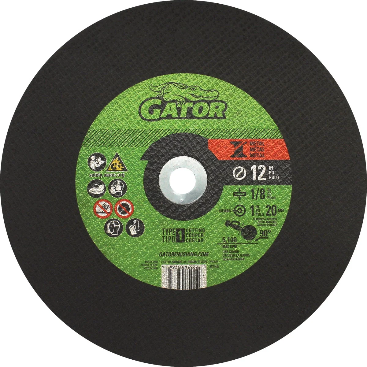 Smart Gator 12 In. x 1 8 In. x 1 In. Metal Cut-Off Wheel Safe