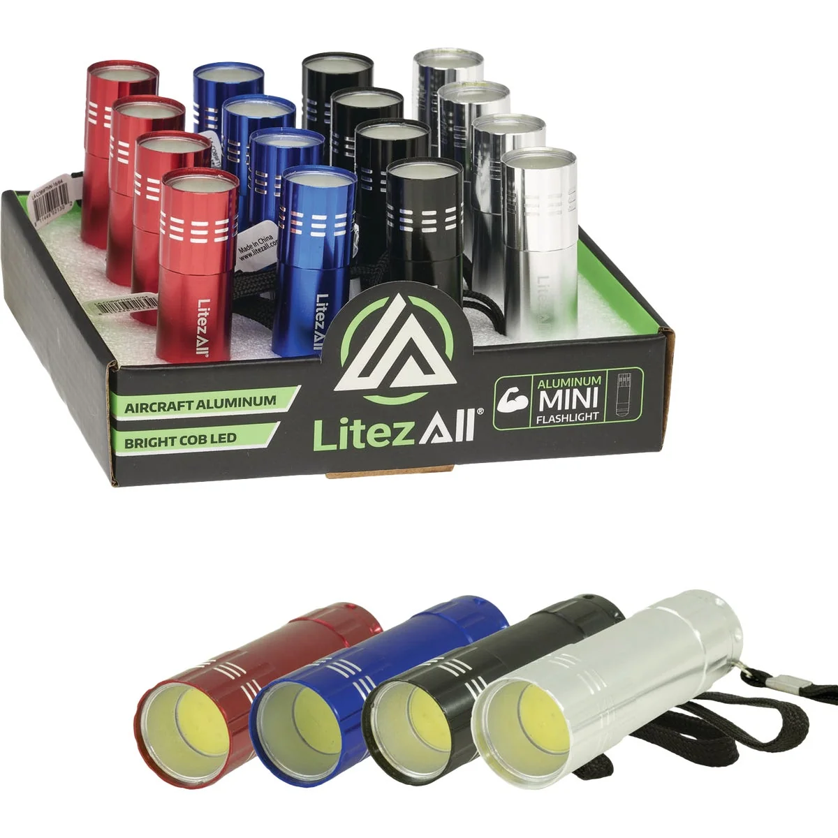 Relaxed LitezAll 3AAA Aluminum COB LED Pocket Flashlight Lightweight
