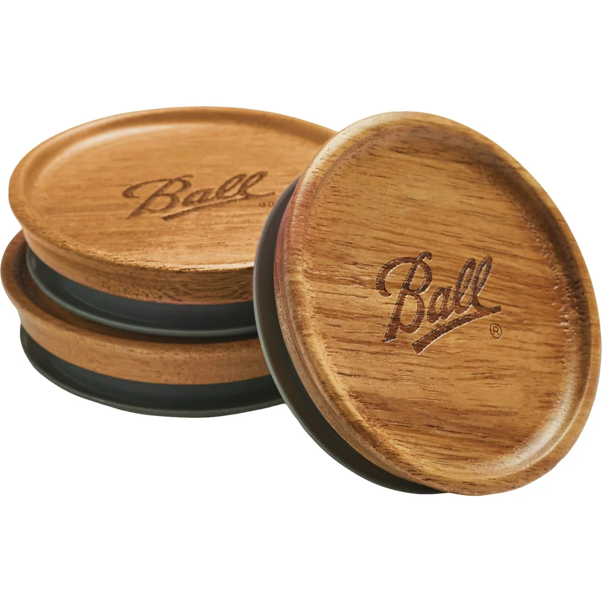 Enhanced Ball Wide Mouth Wooden Lids 3-Pack Artisan