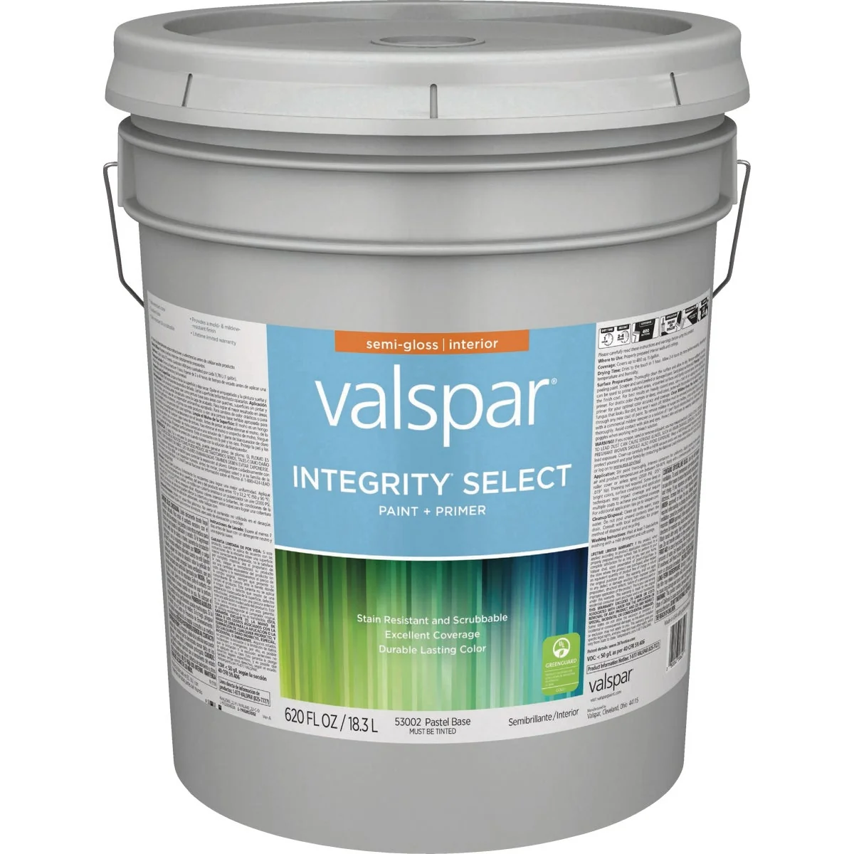 Sophisticated Valspar Integrity Select Paint Primer Semi-Gloss Interior Paint Pastel Base 5 Gal. Safe