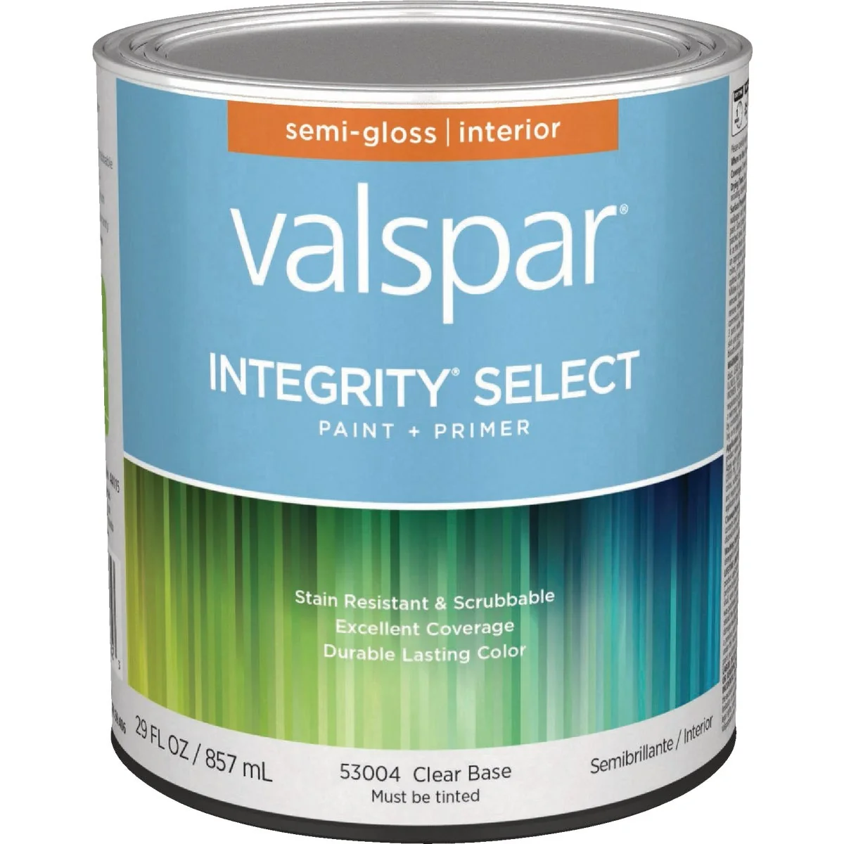 Crafted Valspar Integrity Select Paint Primer Semi-Gloss Interior Paint Clear Base 1 Qt. Durable