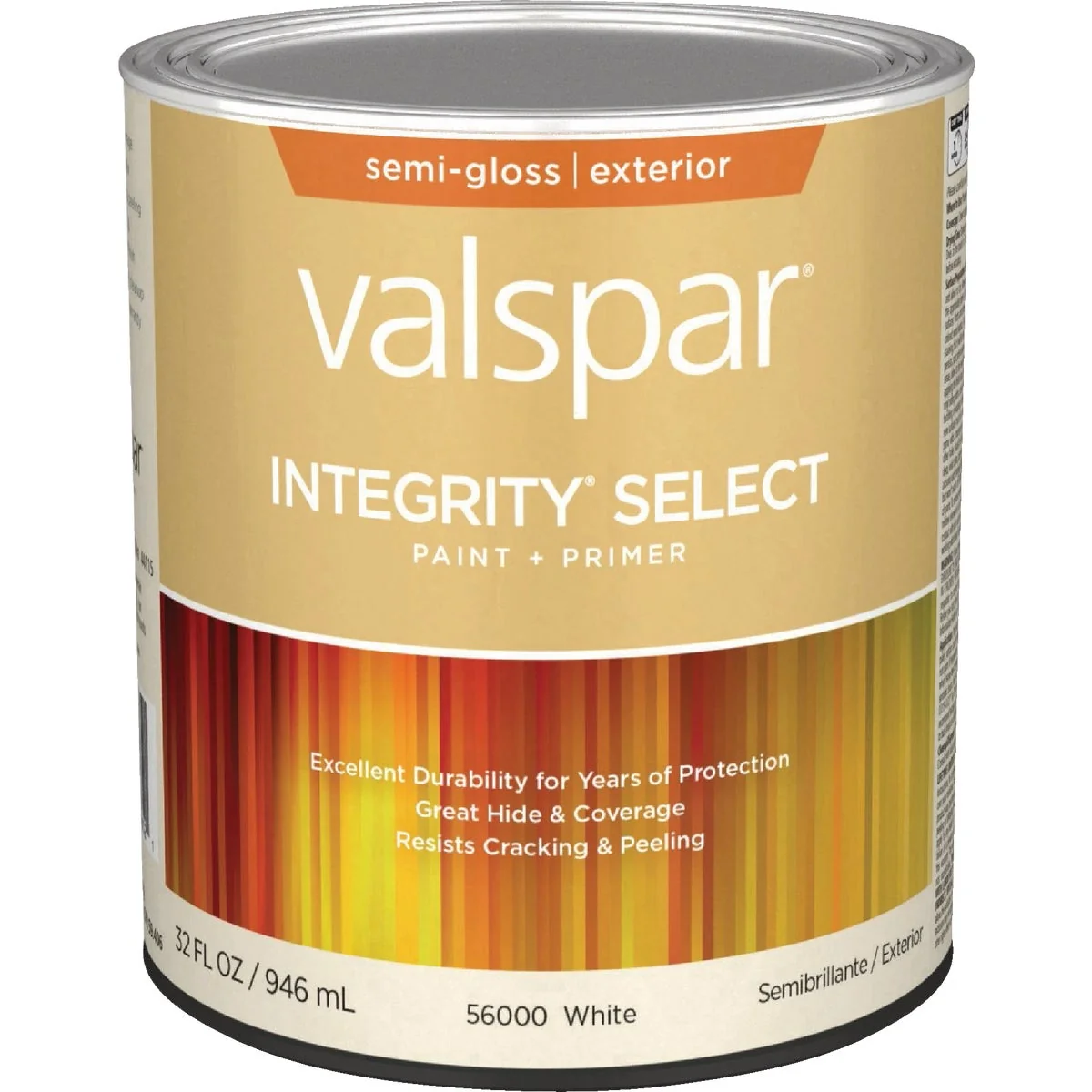 Reusable Valspar Integrity Select Semi-Gloss Paint Primer Exterior Paint White 1 Qt. Soft
