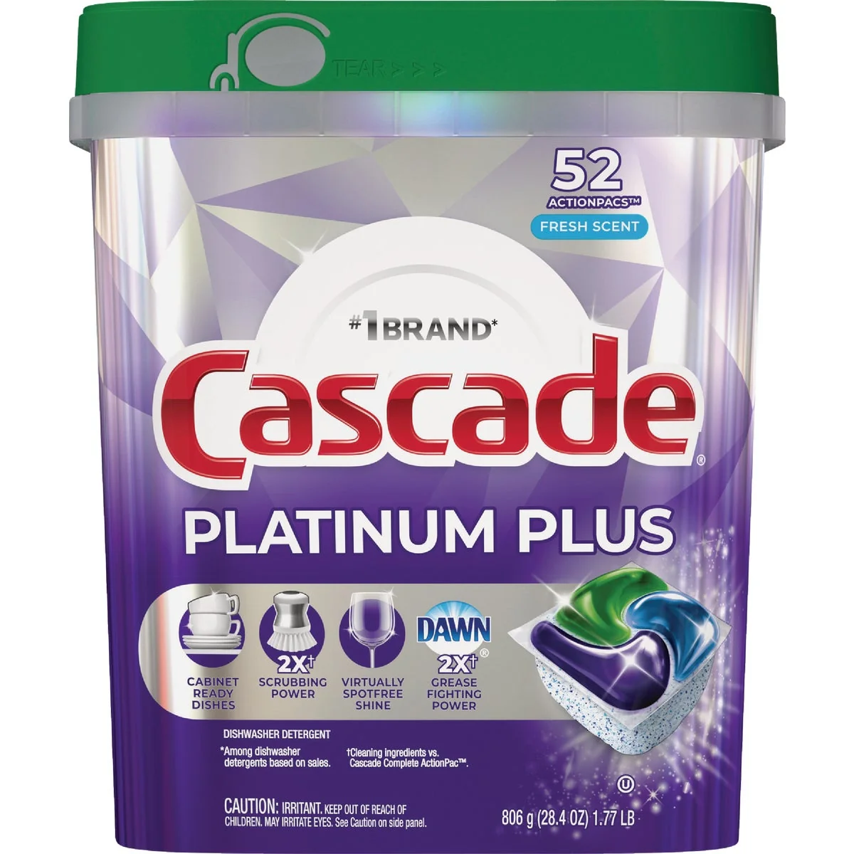 Selected Cascade Platinum Plus Action Pacs Dishwasher Detergent 52-Count Quality