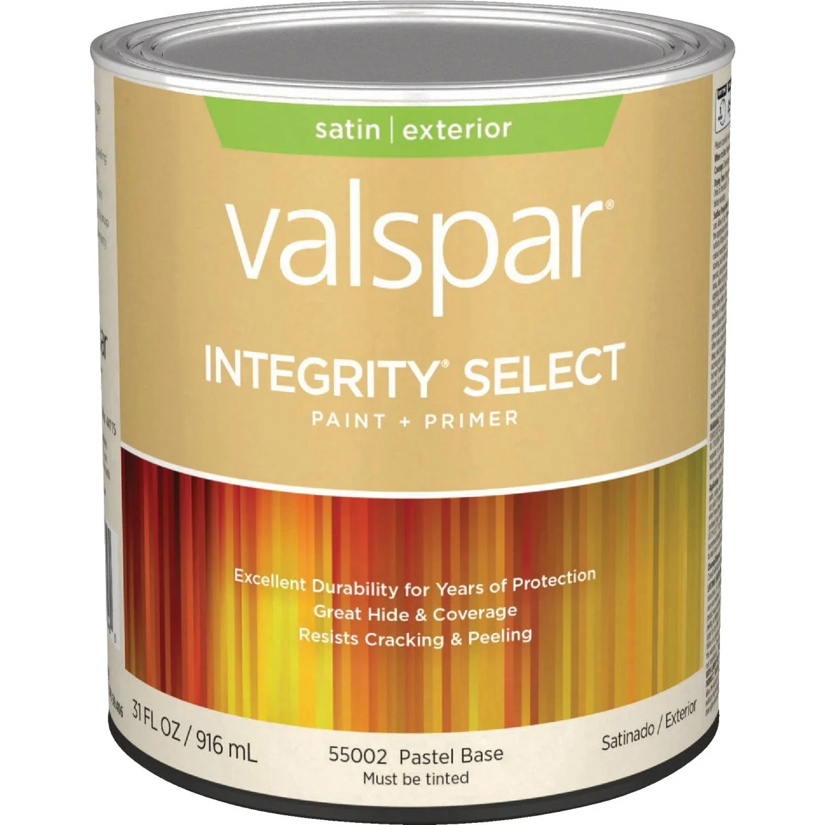 Clean Valspar Integrity Select Satin Paint Primer Exterior Paint Pastel Base 1 Qt. Fast