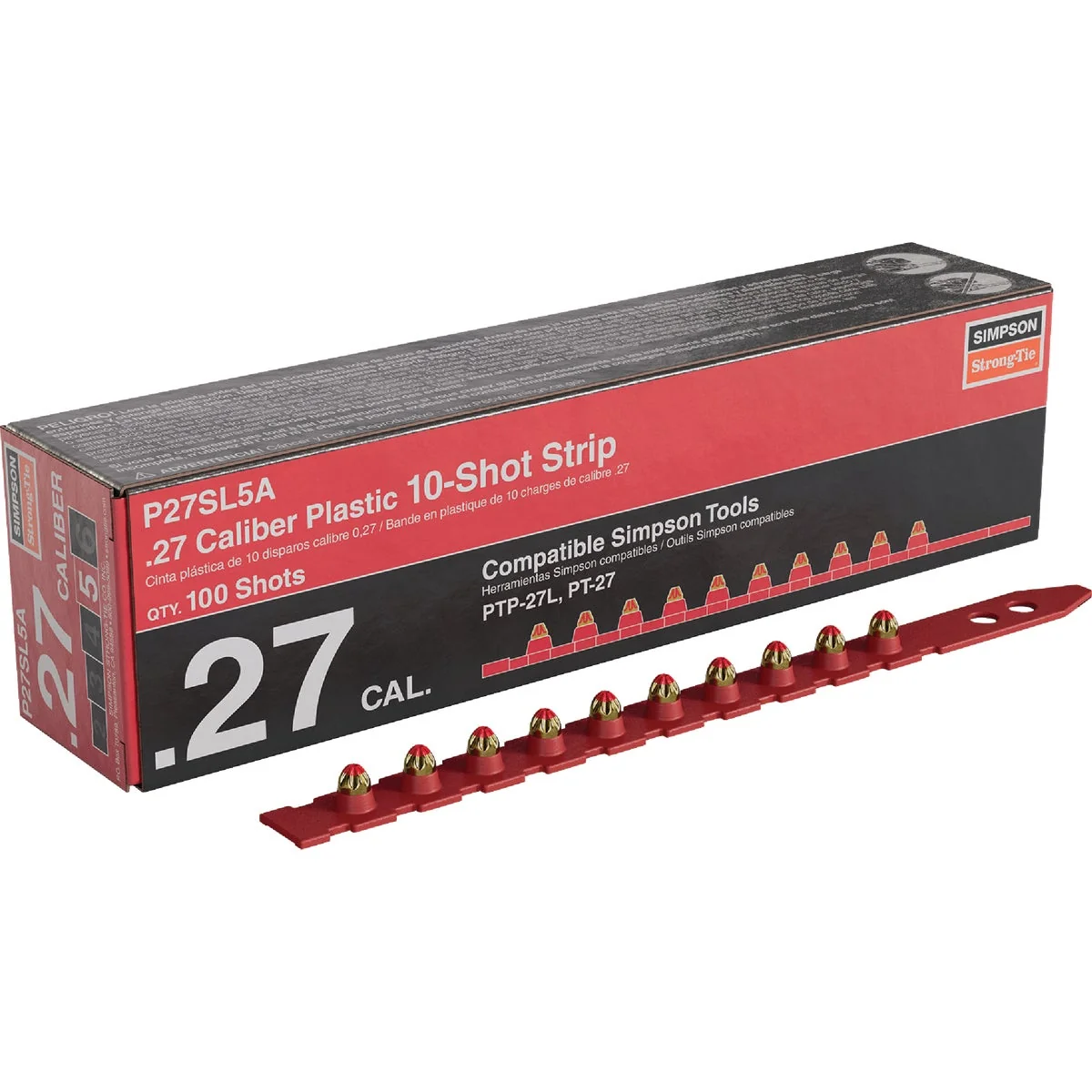 Stylish Simpson Strong-Tie 0.27-Caliber Level 5 Red Powder Load 10-Shot Strip 100-Qty Convenient