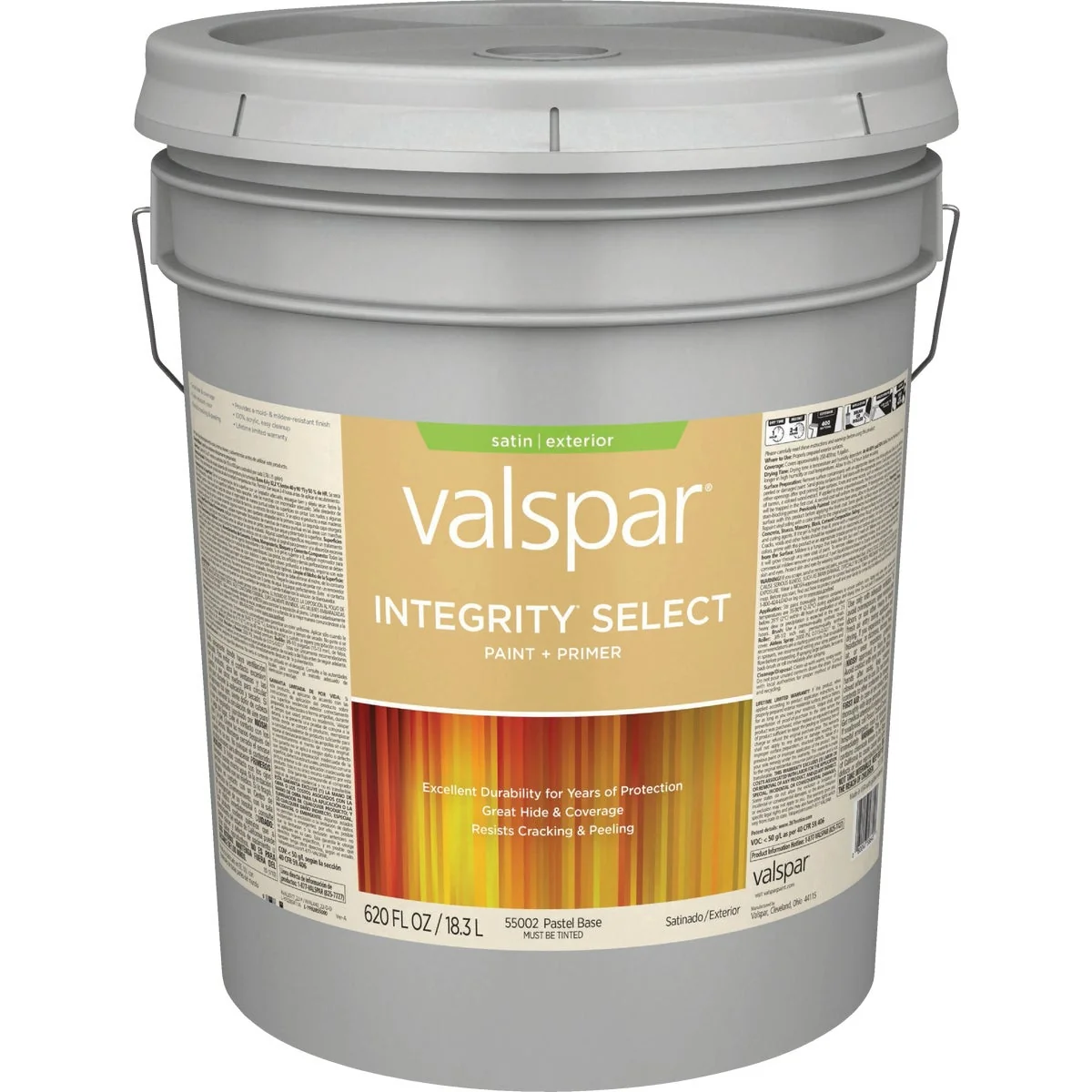 Efficient Valspar Integrity Select Satin Paint Primer Exterior Paint Pastel Base 5 Gal. Luxury