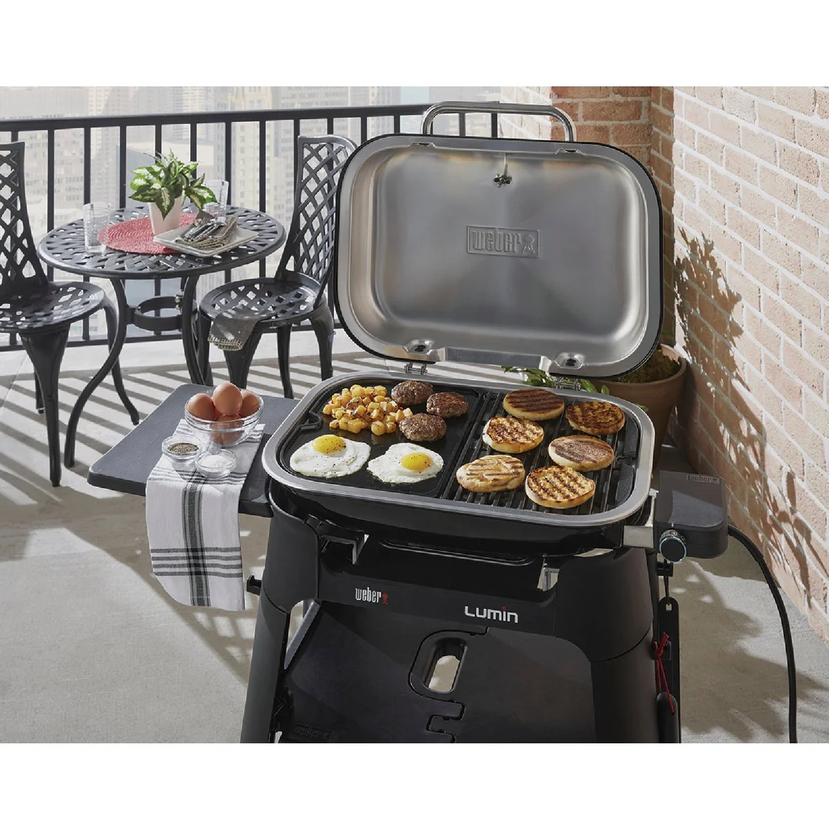 Dependable Weber Lumin 2000 18.3 In. W. x 13 In. L. Porcelain Enamel Cast Iron Grill Griddle Long-Lasting