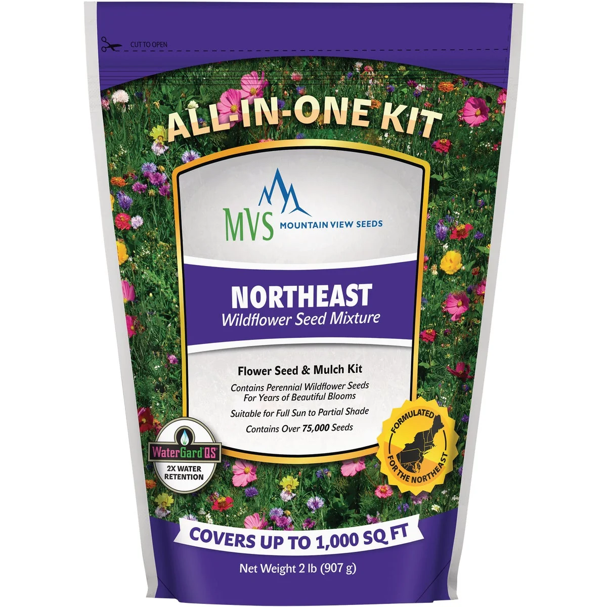 Clean Mountain View Seeds 2 Lb. 1000 Sq. Ft. Coverage Northeast Wildflower Seed Mix Authentic