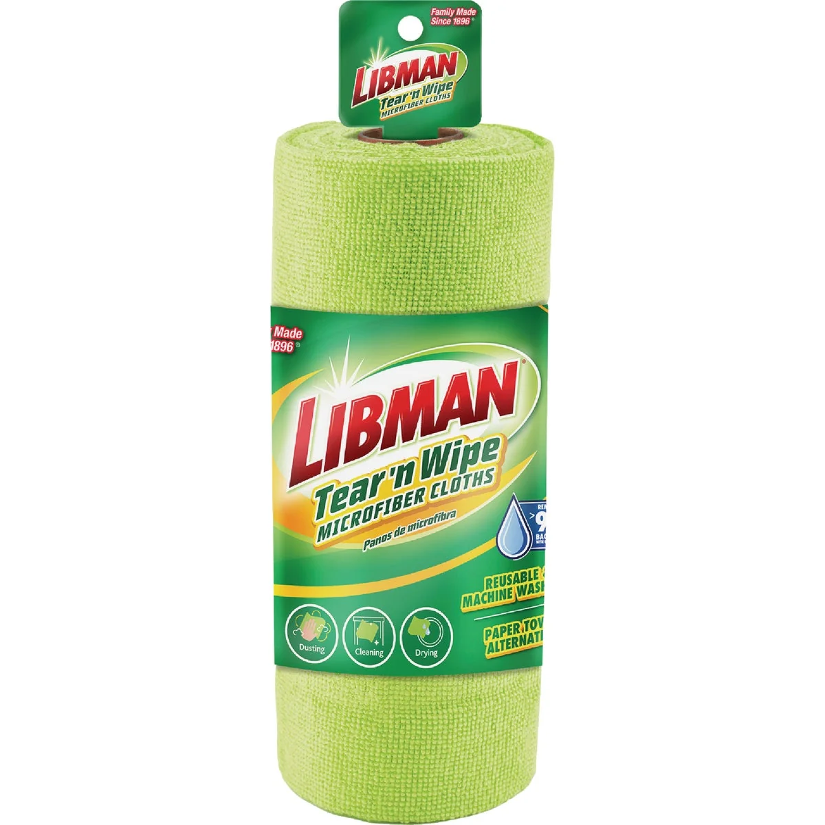 Green Libman Tear N' Wipe Microfiber Cloth Flexible