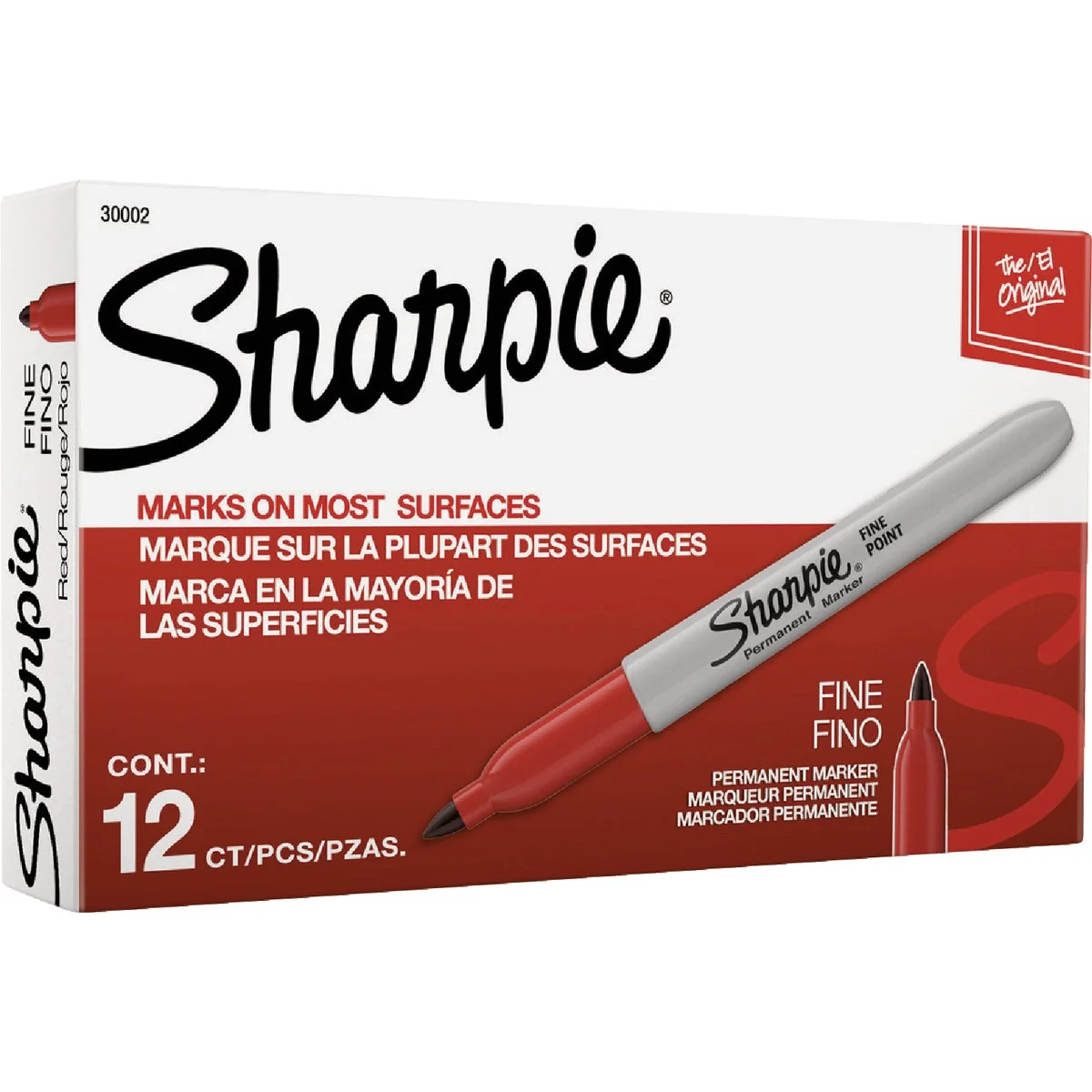 Fast Sharpie Red Fine Point Permanent Marker 12-Pack Genuine