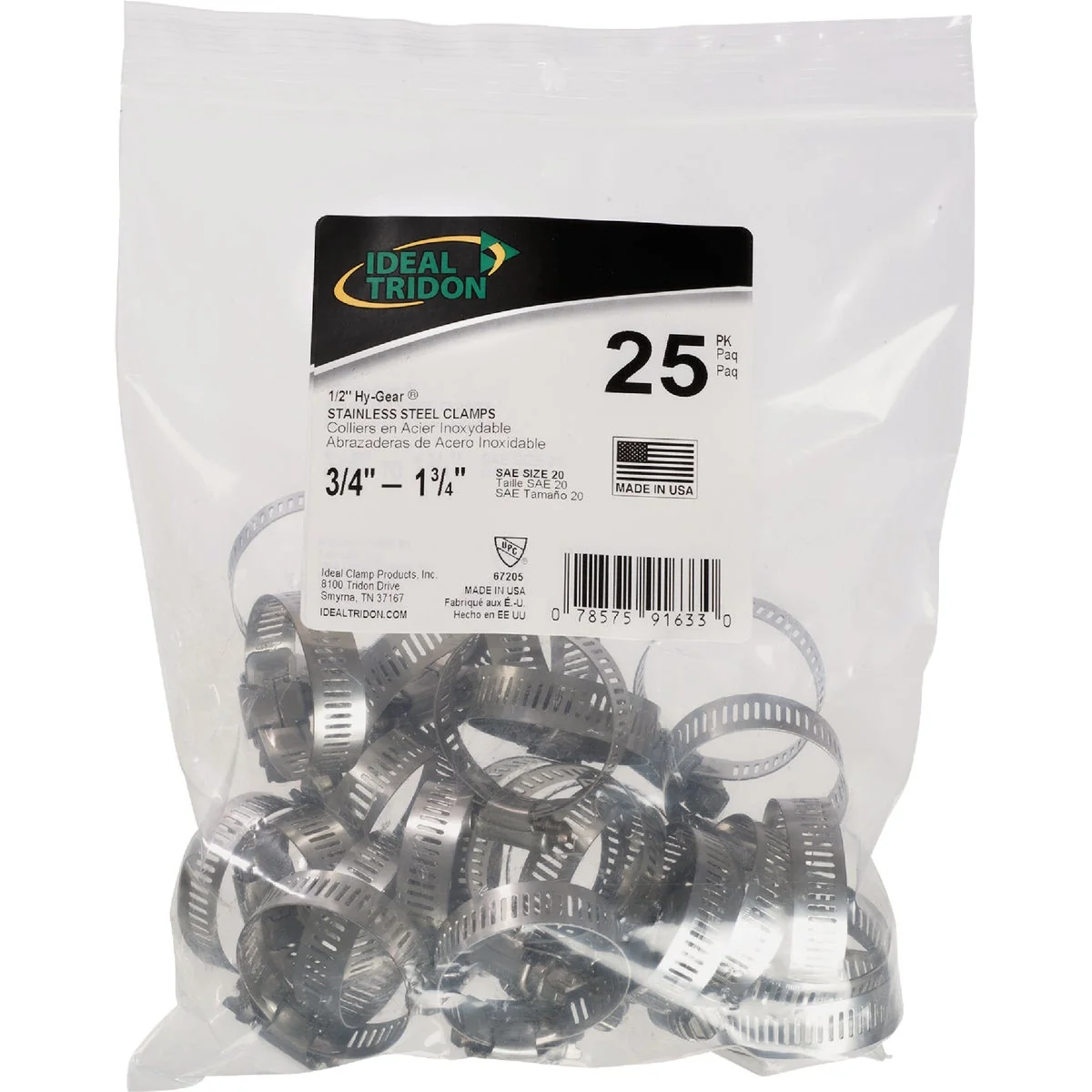 Innovative I HY-GEAR 3 4 In. To 1-3 4 In. Stainless Steel Worm Gear Hose Clamps 25-Piece Sophisticated