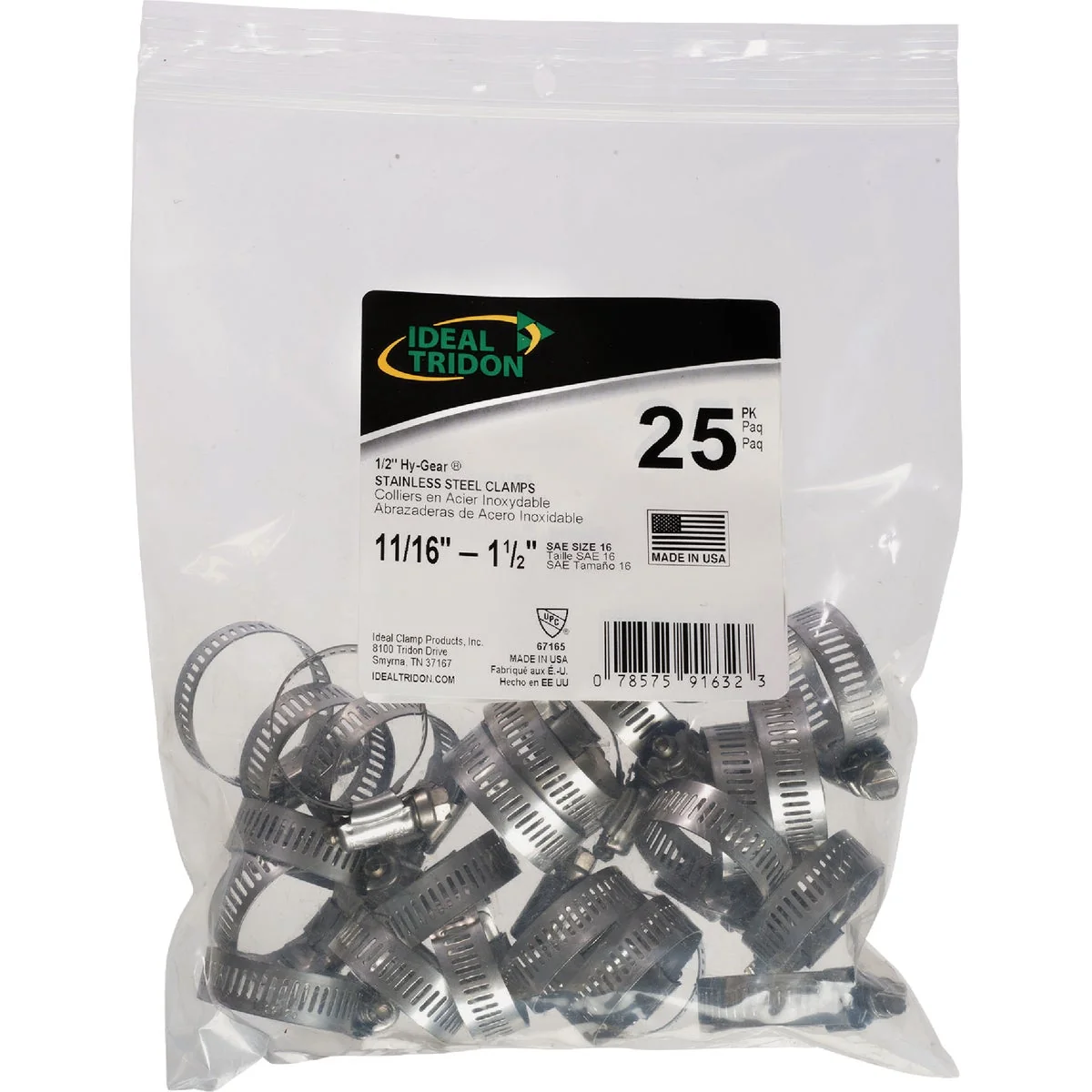 Luxury I HY-GEAR 11 16 In. To 1-1 2 In. Stainless Steel Worm Gear Hose Clamps 25-Piece Fashionable