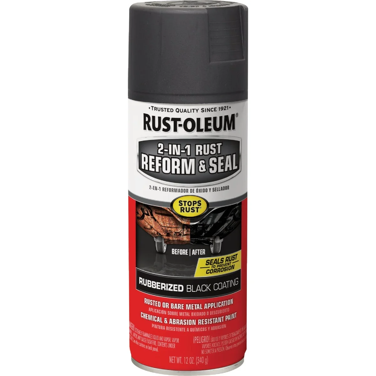 Artisan Rust-Oleum Stops Rust 2-In-1 Rust Reform and Seal Spray 12 Oz. Black High-Grade