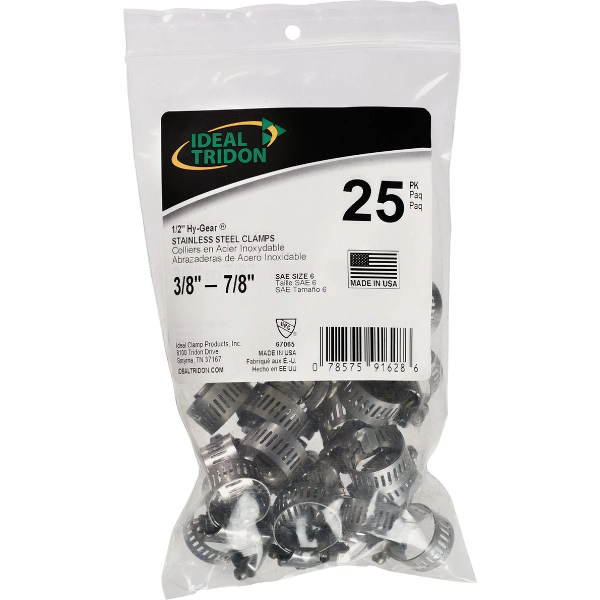 Safe I HY-GEAR 3 8 In. To 7 8 In. Stainless Steel Worm Gear Hose Clamps 25-Piece Comfortable