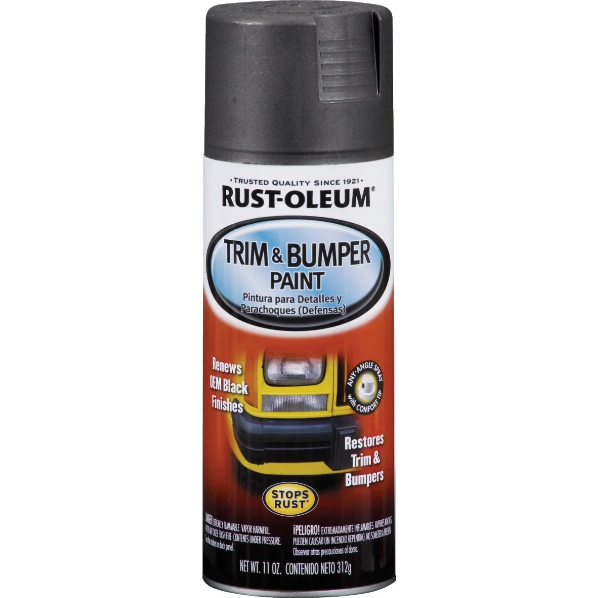 Authentic Rust-Oleum Stops Rust Automotive Trim Bumper Spray Paint 11 Oz. Matte Black Casual